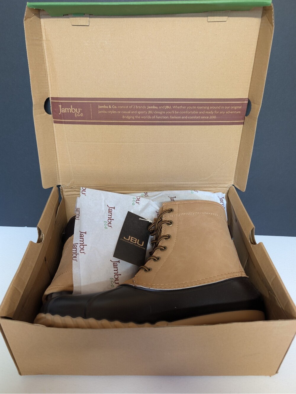 JBU Maine Waterproof Winter Duck Boots Men's 11M Dark Brown/ Beige